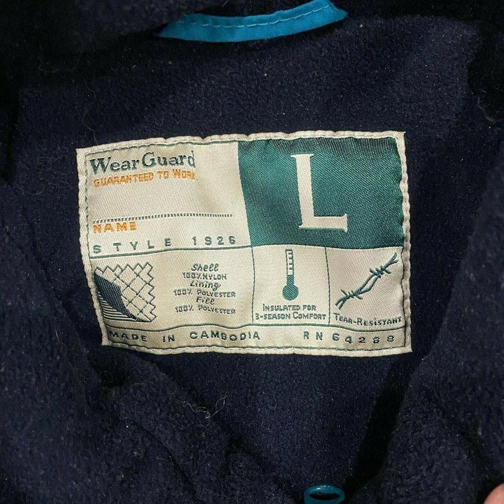 Vintage WearGuard Insulated Tear Resistant Style 1926 Vest Mens Large Teal Green - Picture 8 of 12